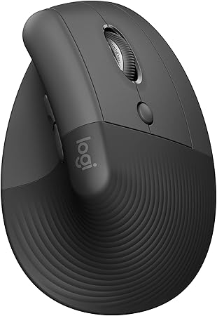 Logitech Lift Vertical Wireless Mouse – Comfort Meets Style (Gray, Black & Rose)