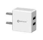 SPACE WC-102 Dual Port USB 2.4A Wall Charger (with Micro USB Cable)