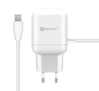 SPACE WC-108 TYPE C Built-in USB CABLE + DUAL PORT WALL CHARGER