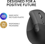 Logitech Lift Vertical Wireless Mouse – Comfort Meets Style (Gray, Black & Rose)