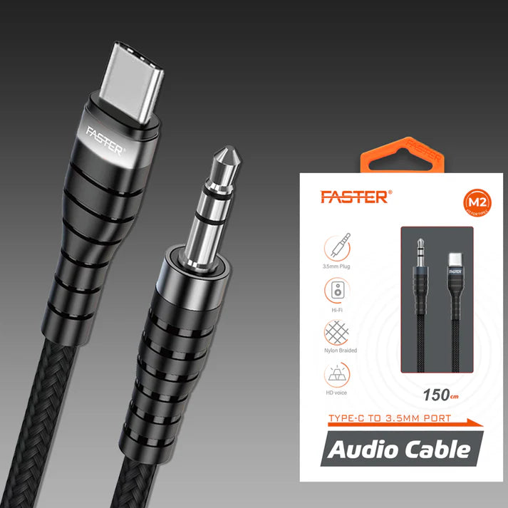 M2 Aux To Type -(C FASTER M2 Audio Cable for Type-C to 3.5mm Port)