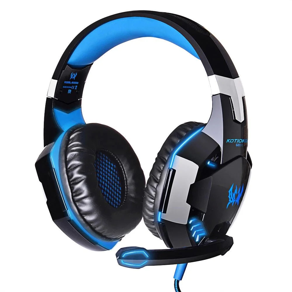 KOTION EACH-G2000 STEREO GAMING HEADSET DEEP BASS COMPUTER GAMING WIRED HEADPHONE WITH LED LIGHT & MIC