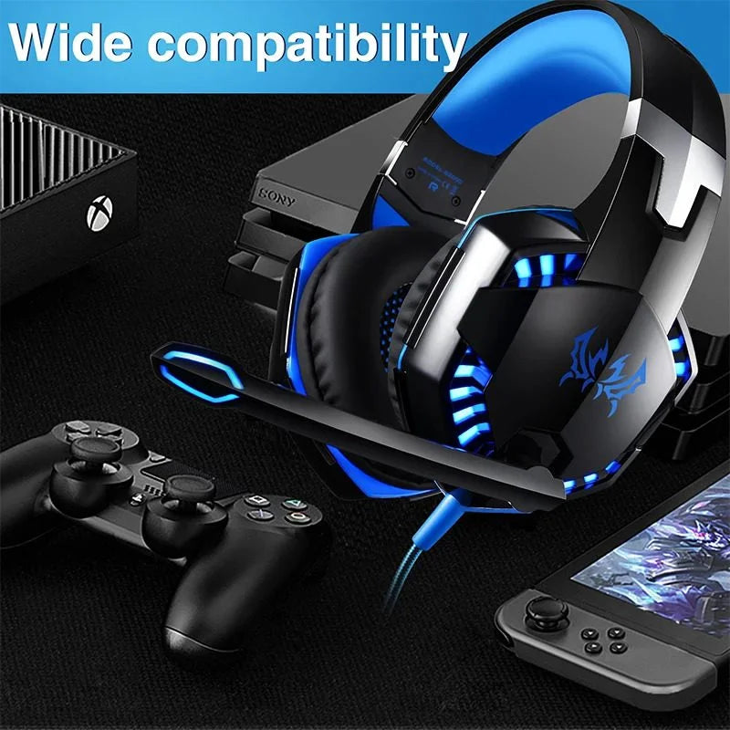 KOTION EACH-G2000 STEREO GAMING HEADSET DEEP BASS COMPUTER GAMING WIRED HEADPHONE WITH LED LIGHT & MIC