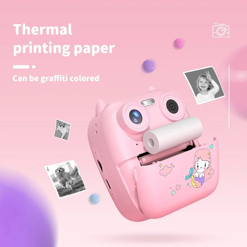 D8S CHILDRENS TIME FRONT/BACK REAR HD DIGITAL THERMAL PRINT CAMERA 1080P 48MP