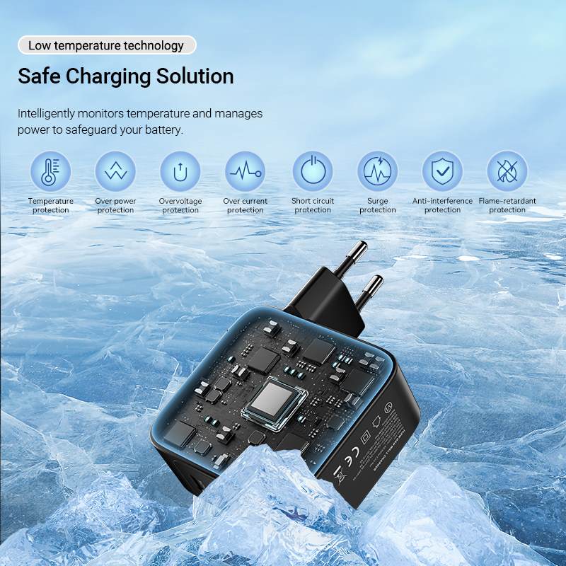 Vention 4-Port USB (C + C + C + A) GaN Charging Kit (140W/140W/30W/30W) EU-Plug Black