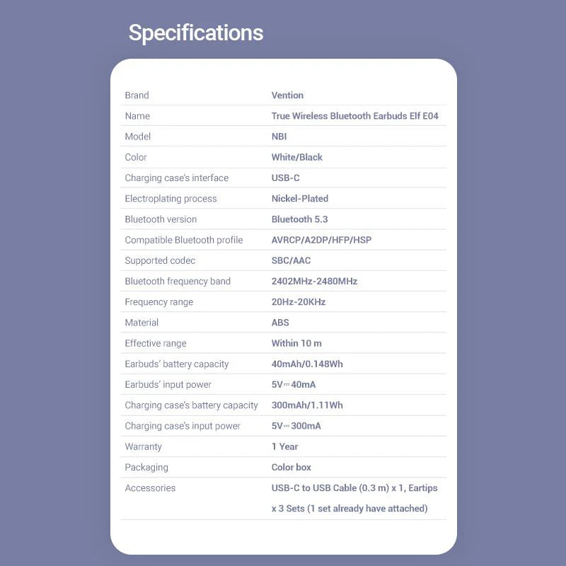 ELF Earbuds E04 WHITE