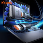 Mcdodo MagSafe 3 PD3.1 240W/140W Charging Cable - 2-in-1 USB-C to MagSafe 3 Fast Charger for MacBook Air, MacBook Pro, iPhone 15 Series, and USB-C Devices | 2M Aluminum Nylon Braided