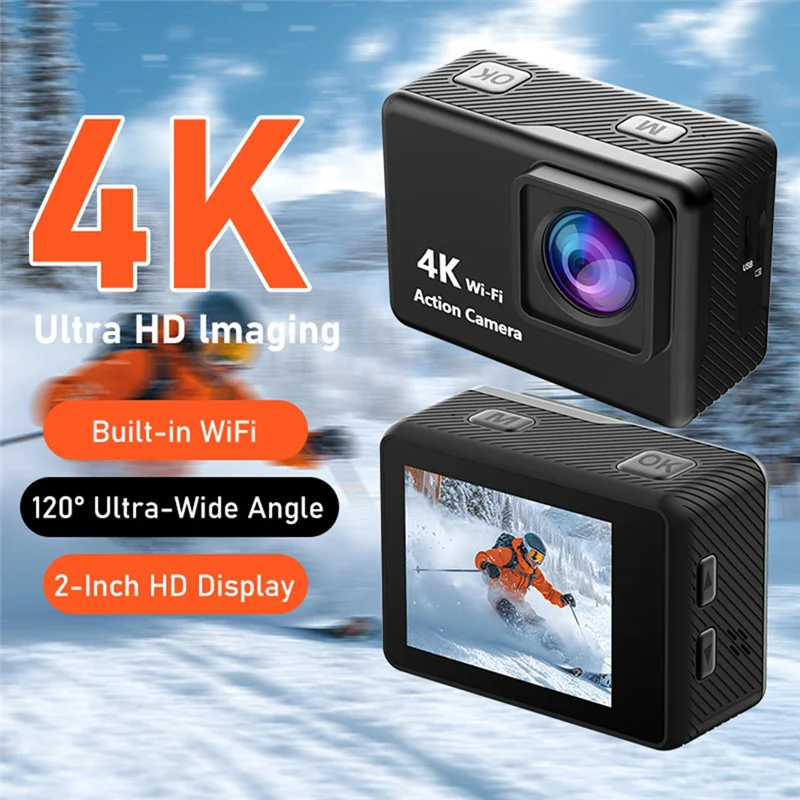 V22 4k Ultra Hd Mini Action Sport Camera Waterproof With Wifi & Touch Screen