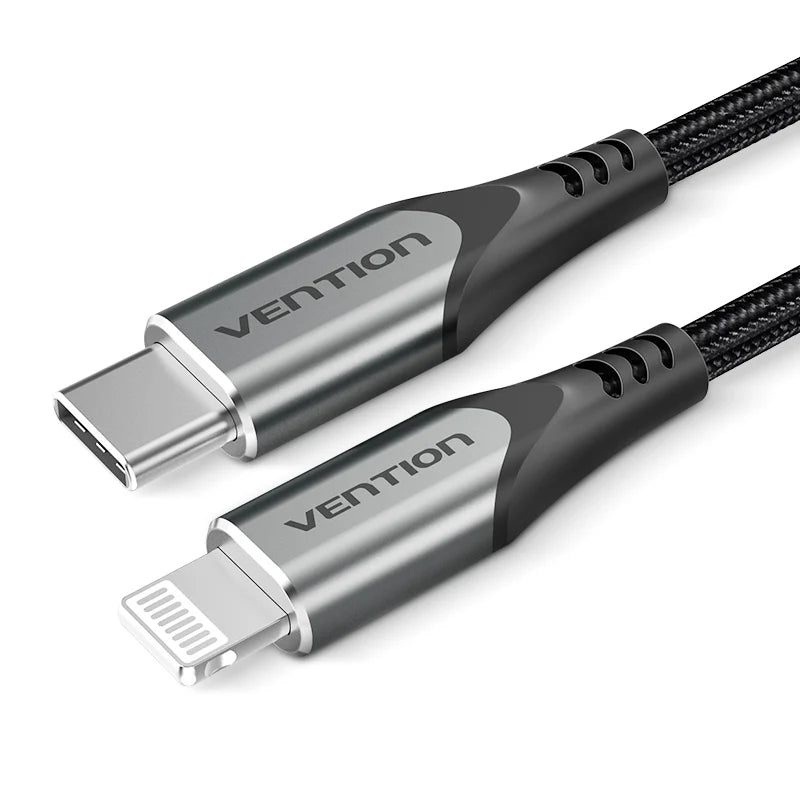 USB 2.0 C to Lightning Cable 1.5M Gray Aluminum Alloy Type MFI Apple Certified Cable