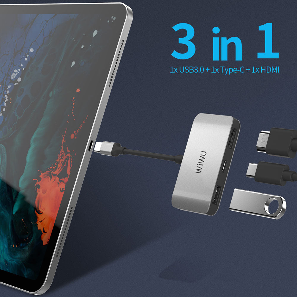 WIWU ALPHA C2H (1X USB 3.0, 1X TYPE-C, 1 X HDMI)
