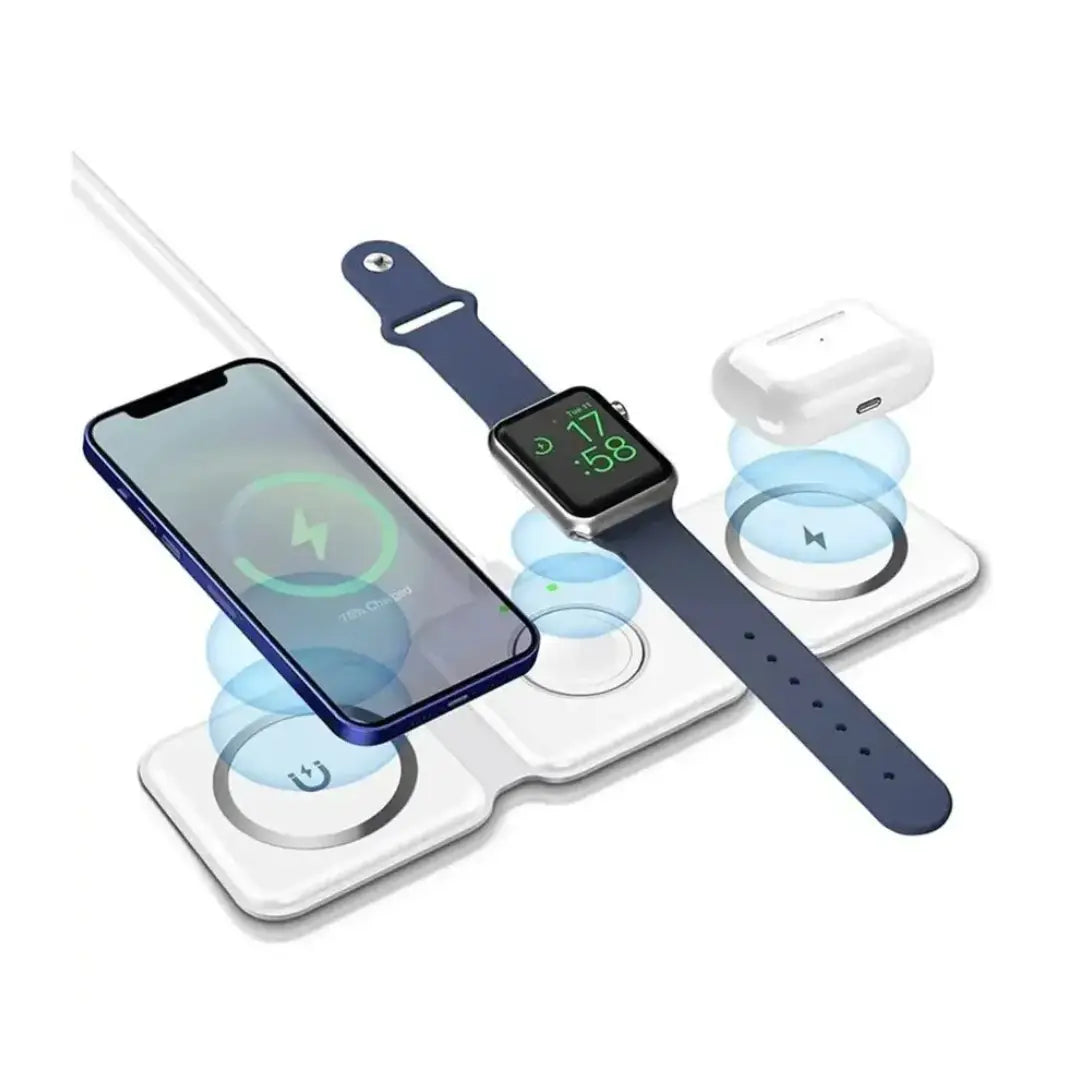 3 IN 1 15W FAST WIRELESS MAGNETIC CHARGING PAD FOR IPHONE, AIRPODS, SMARTWATCH