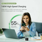 Vention 4-Port USB (C + C + C + A) GaN Charging Kit (140W/140W/30W/30W) EU-Plug Black