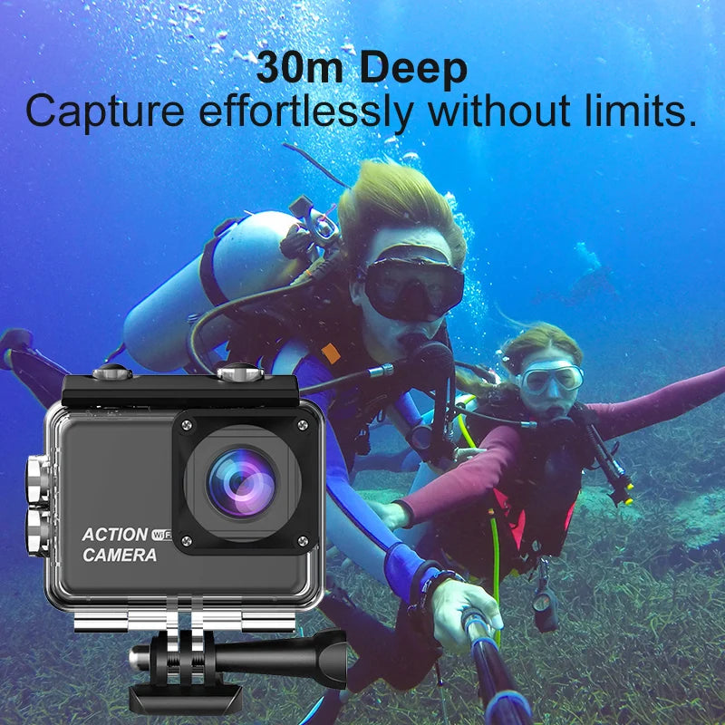 V22 4k Ultra Hd Mini Action Sport Camera Waterproof With Wifi & Touch Screen