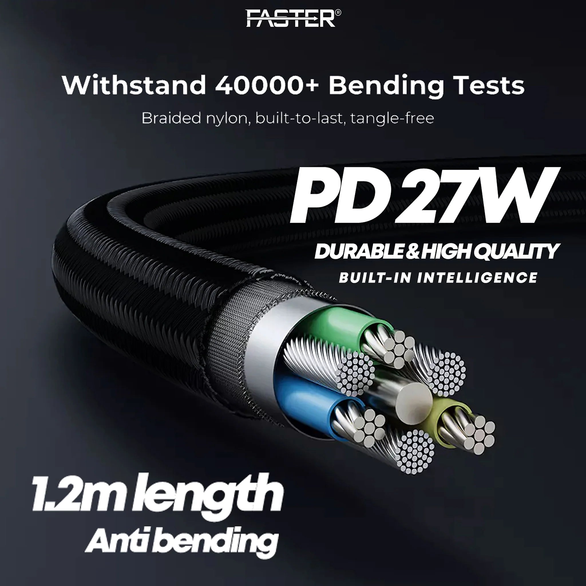 FASTER 27W USB-C TO LIGHTNINGDIGITAL DATA CABLE