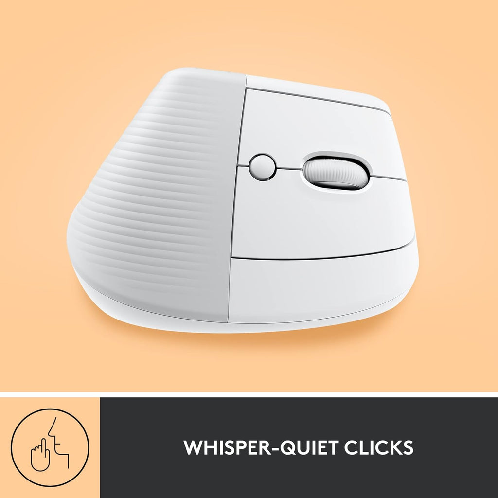Logitech Lift Vertical Wireless Mouse – Comfort Meets Style (Gray, Black & Rose)
