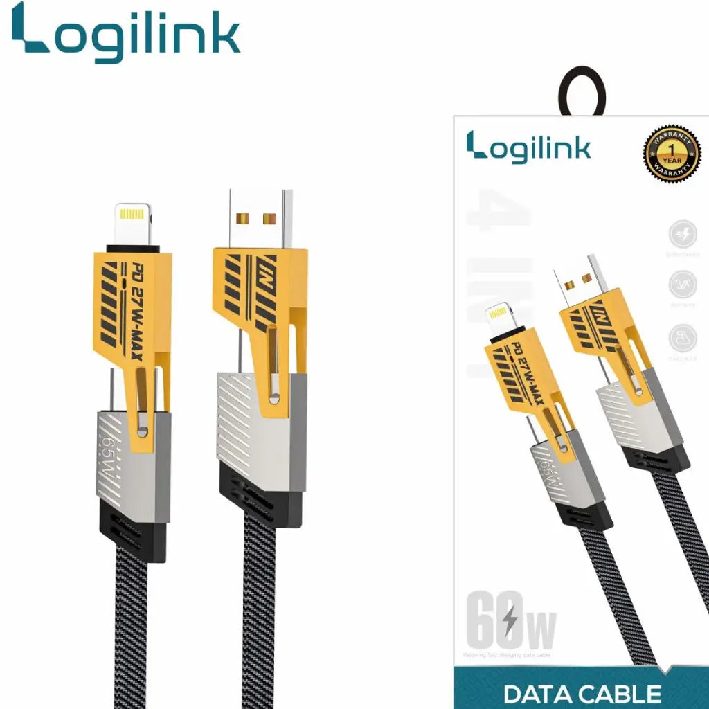 4 In 1 Multi USB PD Charging Cable (Type-C To C, C To Lightning, USB To C, USB To Lightning)