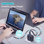 Vention 4-Port USB (C + C + C + A) GaN Charging Kit (140W/140W/30W/30W) EU-Plug Black