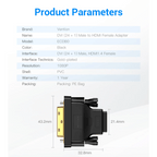 Vention DVI To HDMI Adapter Bi-Directional DVI D 24+1 Male To HDMI Female Cable Connector Converter For Projector HDMI To DVI | Gold Plated | ECCB0