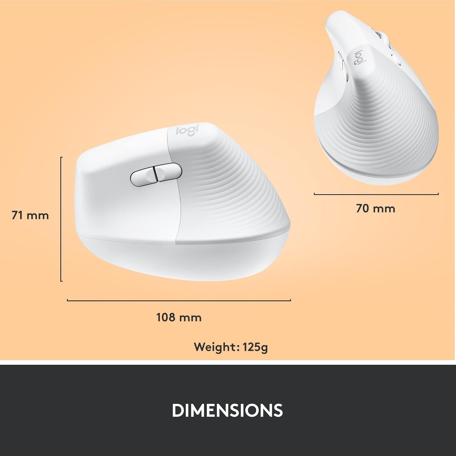Logitech Lift Vertical Wireless Mouse – Comfort Meets Style (Gray, Black & Rose)