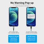 Cotton Braided USB 2.0 A to Lightning Cable 1.5M Gray Aluminum Alloy Type MFI Apple Certified Cable