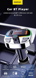 DUDAO R2PRO+ Bluetooth 5.3 FM Transmitter Car Adapter 49W