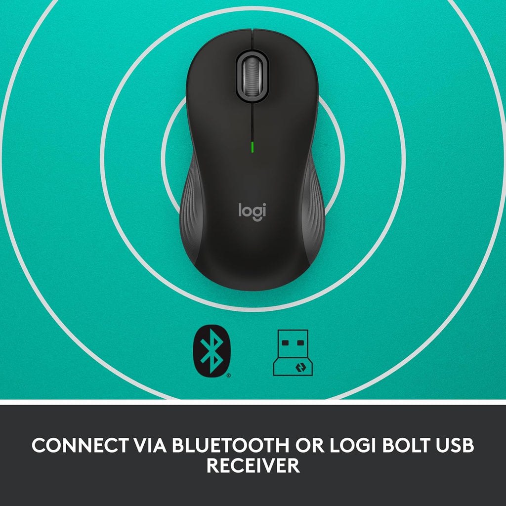 Logitech Signature M550 Regular Wireless Mouse Graphite The Logitech Signature M550 Regular Wireless Mouse in Graphite combines smart technology with everyday comfort. Designed for small to medium hands, it’s the perfect balance