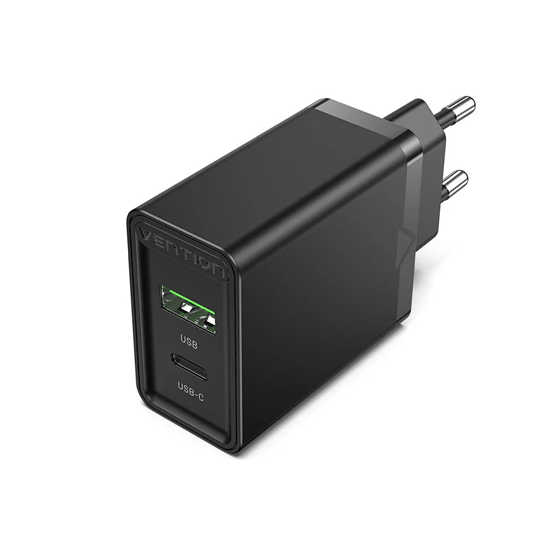Vention 2-Port USB(A+C) Wall Charger (18W/20W) EU-Plug