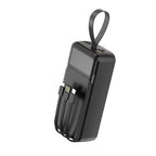 Black electronic device with a strap on a white background
