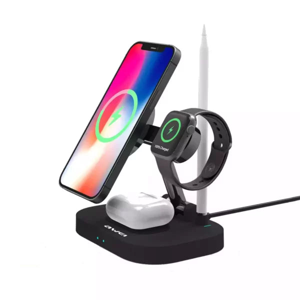Awei W22 Foldable 4 In 1 Wireless Charger