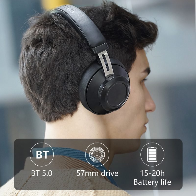 Product Title Bluedio BT5 Wireless Bluetooth 5.0 Headphones – Dual 57mm Drivers, 20-Hour Playtime & Built-in HD Mic