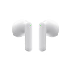 White wireless earbuds on a white background