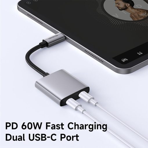 cdodo 2in1 Dual USB-C to C PD 60W & Type C Audio Adapter – CA-5570