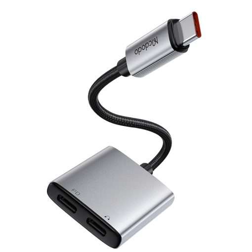 cdodo 2in1 Dual USB-C to C PD 60W & Type C Audio Adapter – CA-5570