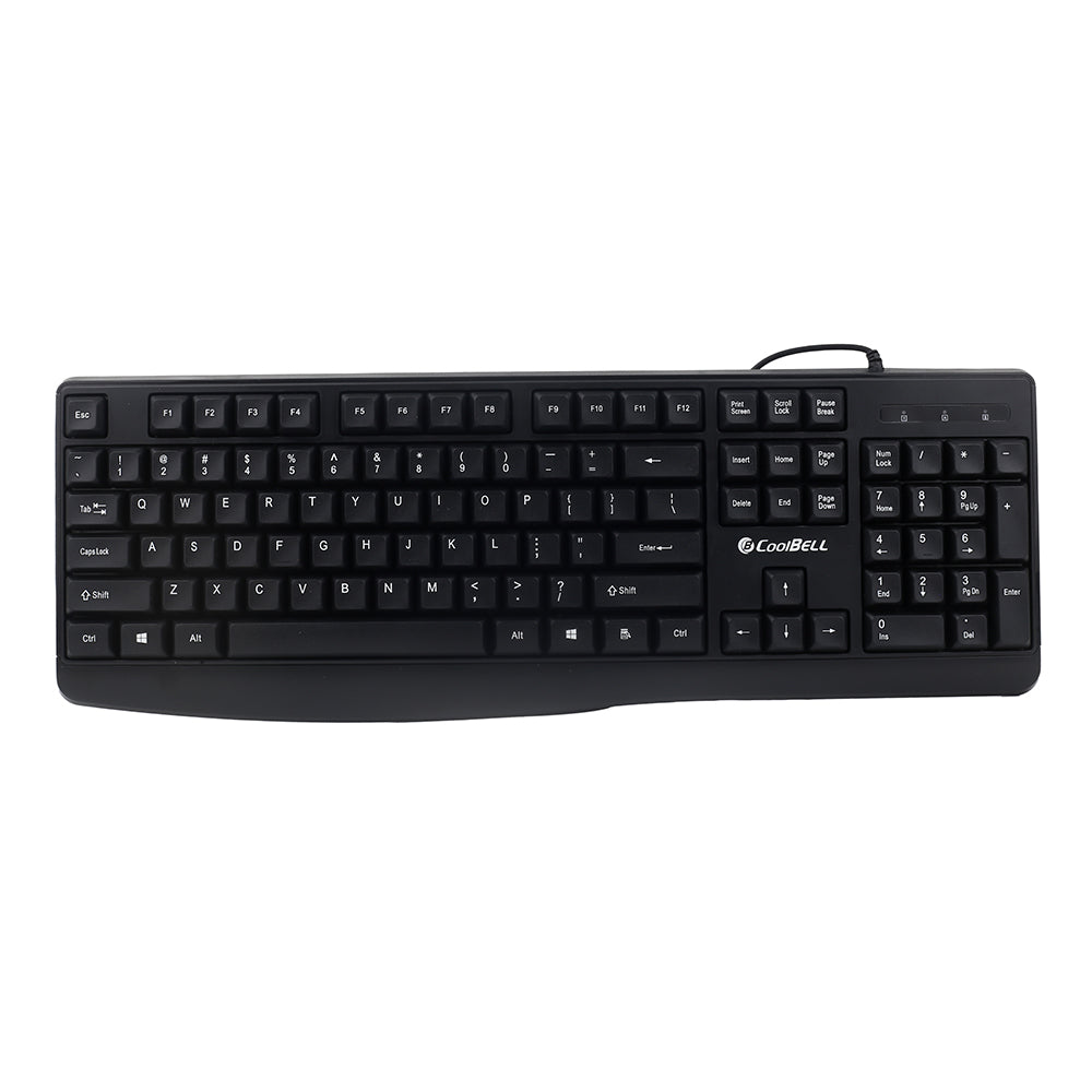 CoolBell Typix Wired Keyboard – High Precision Typing, Ergonomic Low-Profile Design & Durable Quiet Keys