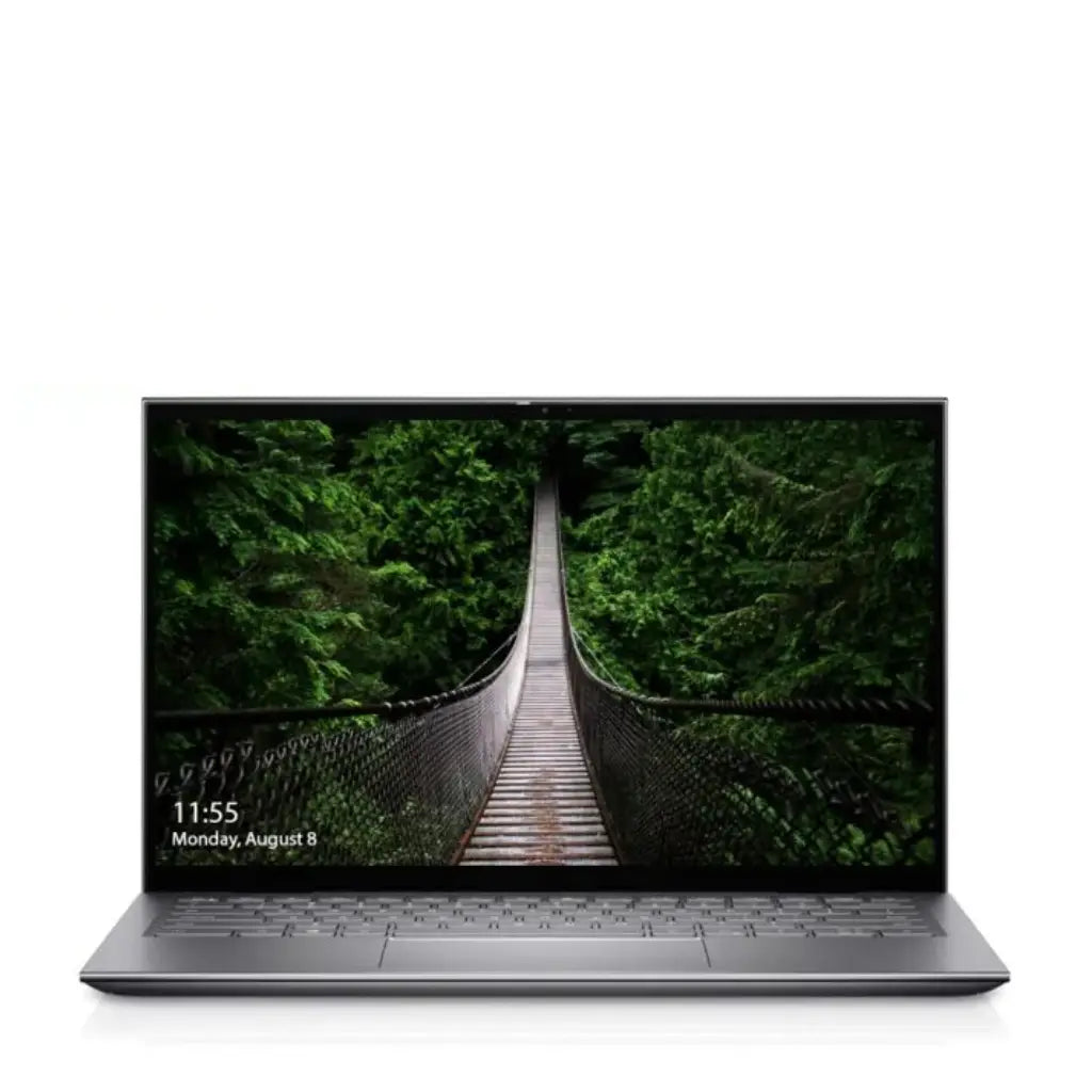 Laptop displaying a nature scene on a white background