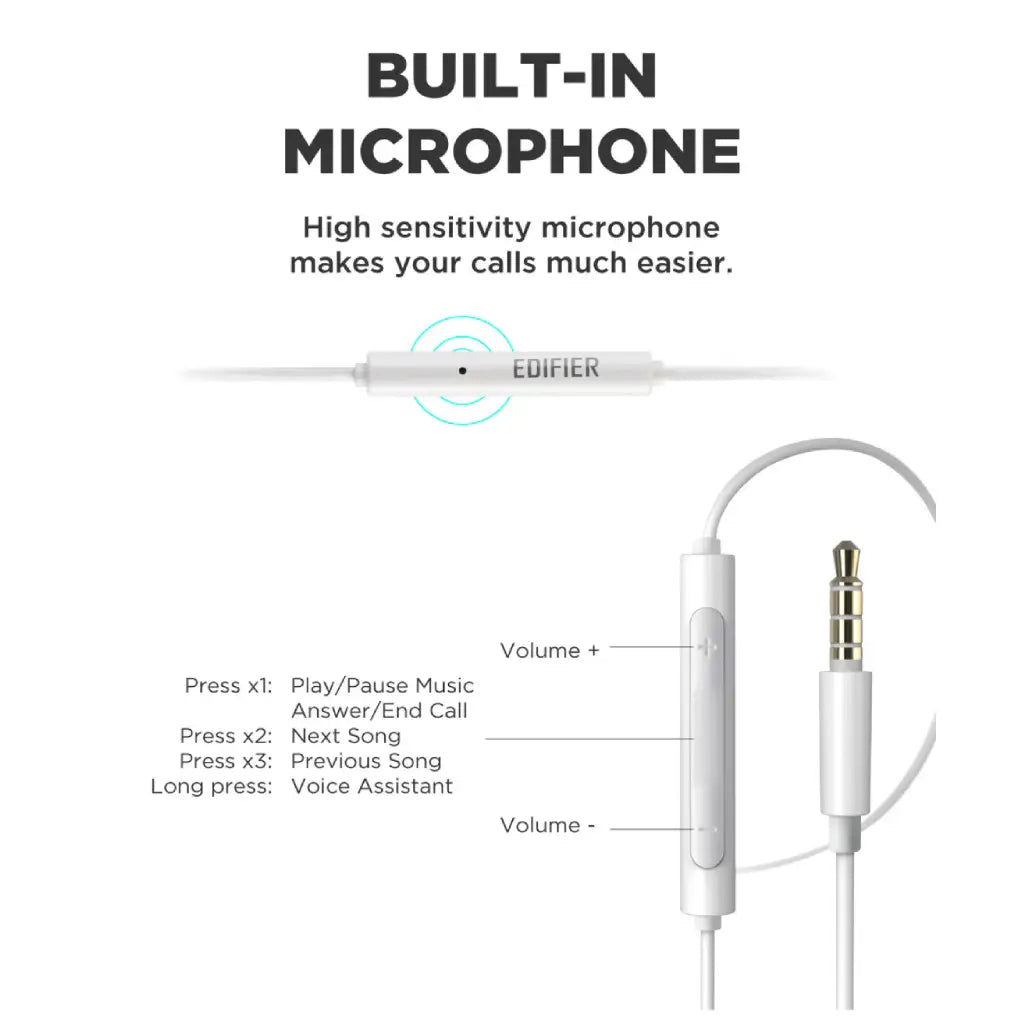 Headset with built-in microphone and control buttons on a white background