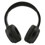Black headphones on a white background