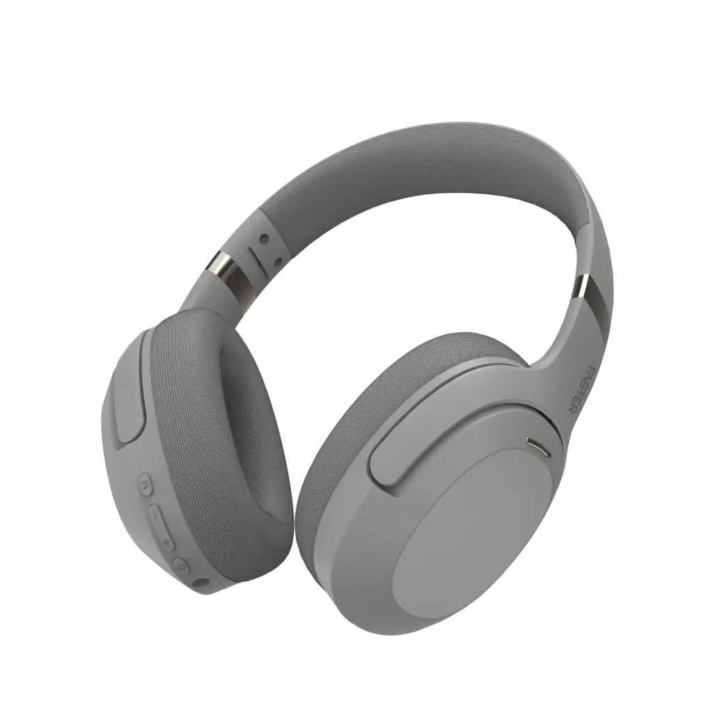 Gray over-ear headphones on a white background