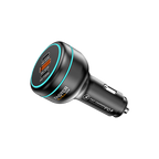Car charger with USB ports on a white background