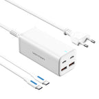 Vention 4-Port USB (C+C+A+A) GaN Charger (100W/100W/18W/18W) EU-Plug White