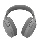 Gray over-ear headphones on a white background