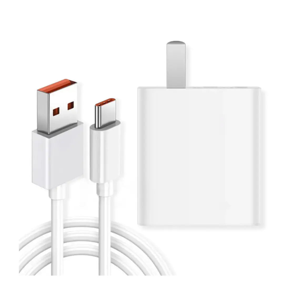 White USB cable with a connector on a white background