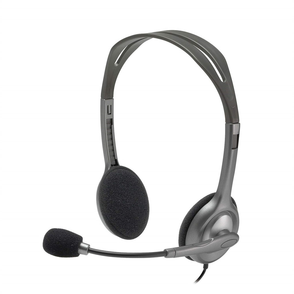 Headset with microphone on a white background
