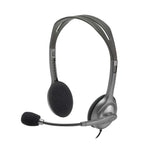 Headset with microphone on a white background