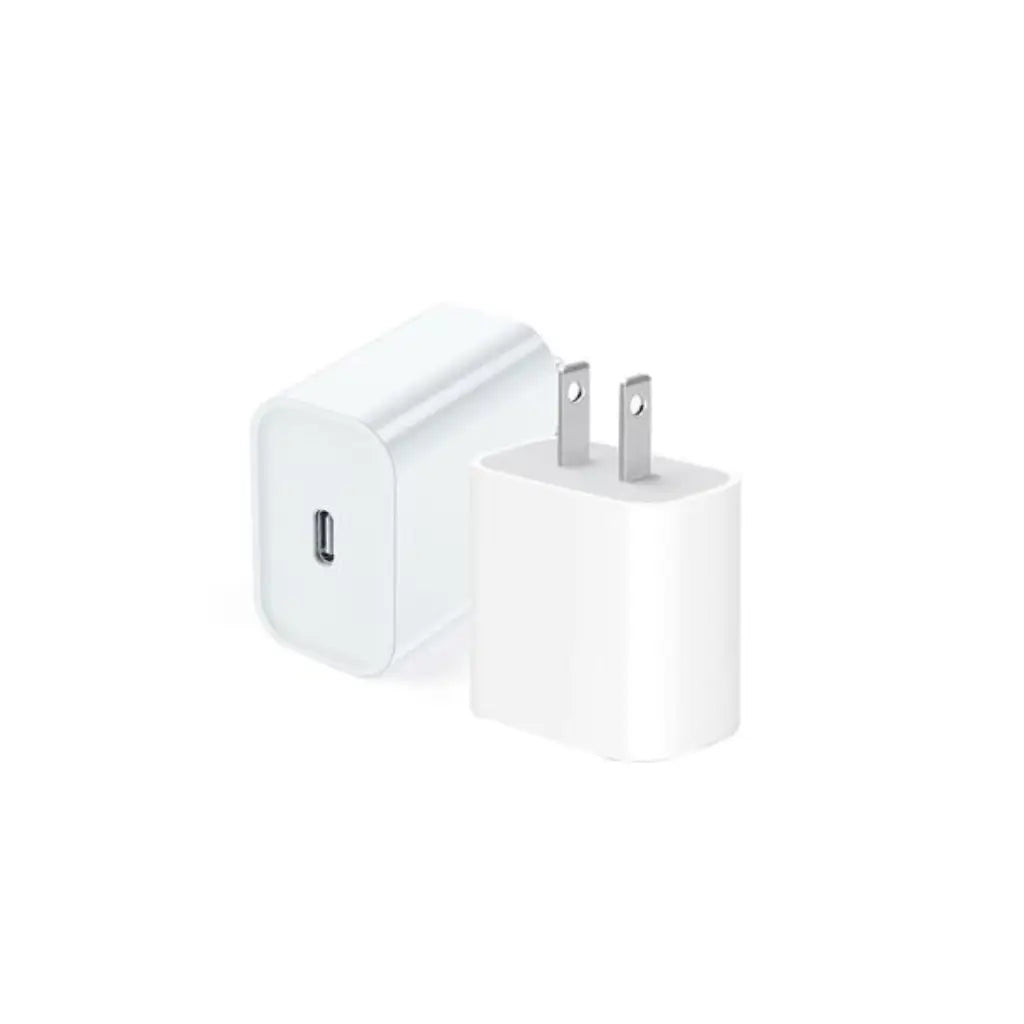 White wall adapter with USB-C port on a white background