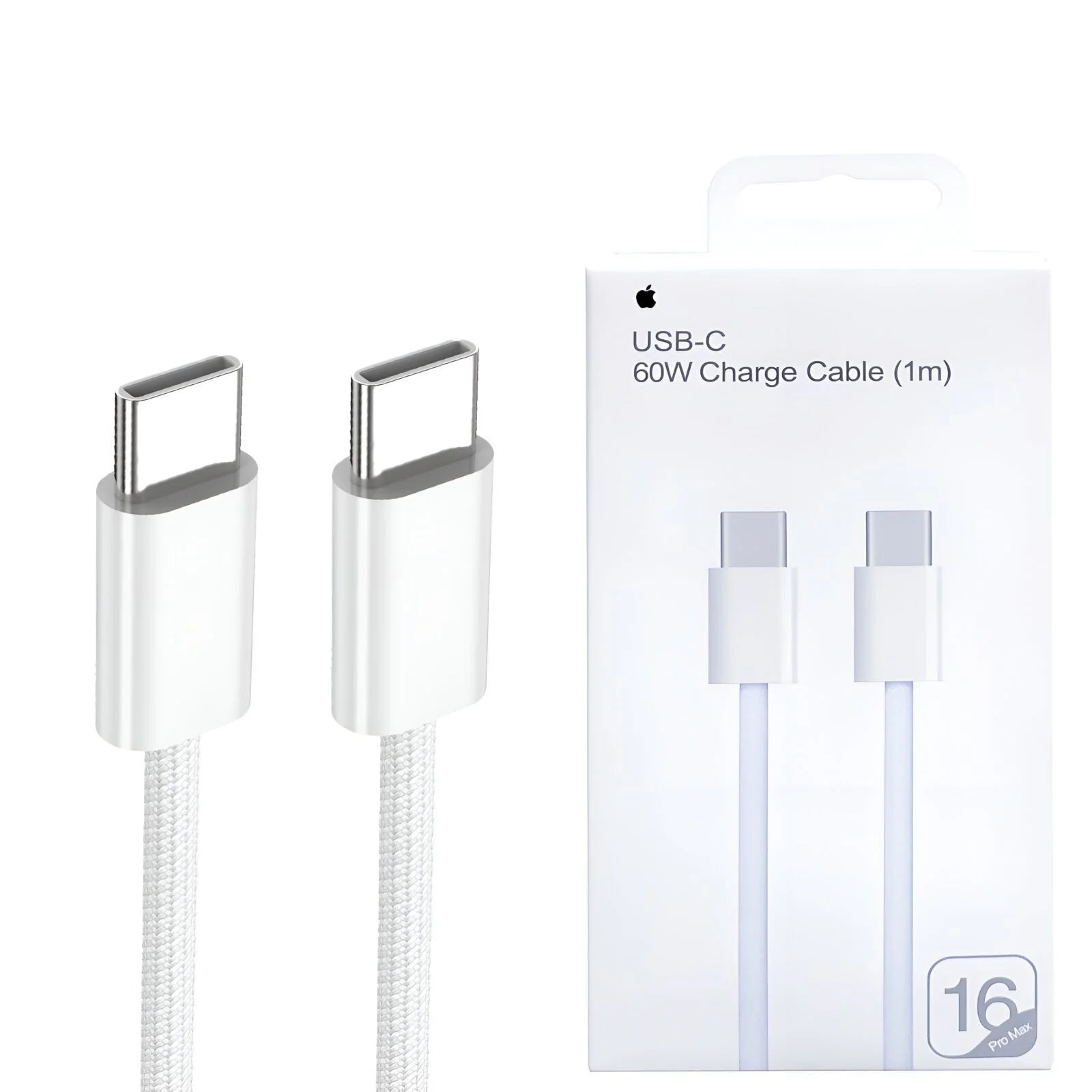 Iphone 16 Pro Max 60w Type C To C Pd Fast Charging Nylon Cable (1m) With Big Packing