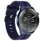 Smartwatch with a blue strap on a white background