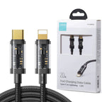 Joyroom S-cl020a12 Type-c To Lightning 30w Data Cable 1.2m Transparent Nylon Black