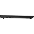 Black laptop side view on a white background
