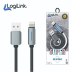 LOGILINK USB TO LIGHTNING NYLON FAST CHARGING DATA CABLE 1M 1 YEAR WARRANTY BLACK White GREY Blue